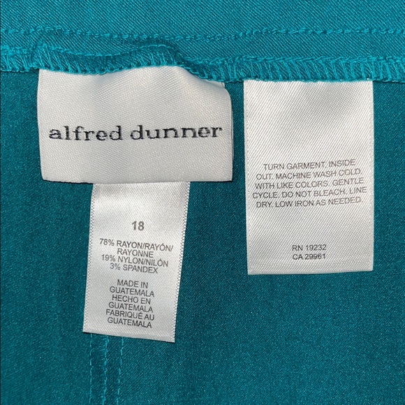 NWT Alfred Dunner Allure Teal Pants Size 18 - Picture 8 of 10